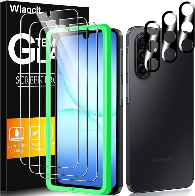 Wiaocit 3 Pack Tempered Glass Screen Protector