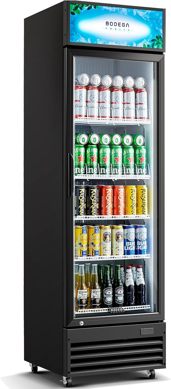 BODEGACOOLER Beverage Refrigerator, 12.5 Cu.Ft. Commercial Glass Door Fridge – Holds 420 Cans, Perfect for Game Day Watch Party & Summer BBQ, Drink Cooler for Home Bar, Patio, Garage, Man Cave