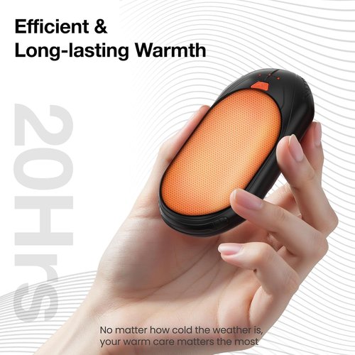 AI Hand Warmers - Rechargeable 2-Pack with Smart Chips | 20 Hours of Safe, Portable Heat for Outdoor Activities