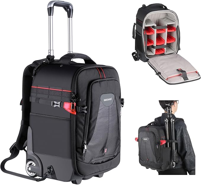 Neewer 2-in-1 Rolling Camera Backpack Trolley Case