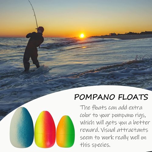 Dovesun Pompano Rig Floats - Bright Color Fishing Bobbers Kit (42/52/54/60/80/104 Pcs)