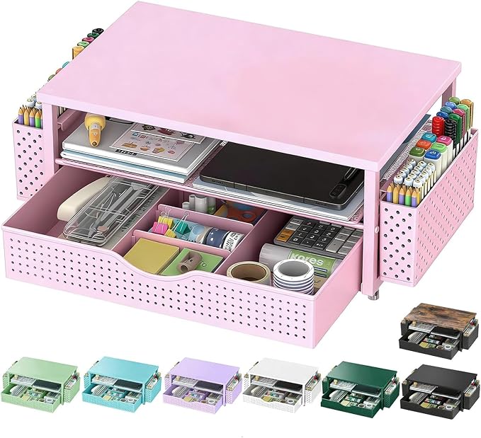 Spacrea Desk Organizer and Accessories, Computer Monitor Stand Riser