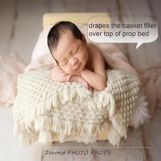 Zeroest Baby Photography Props Basket Braid Wool Wrap Newborn Photo Shoot