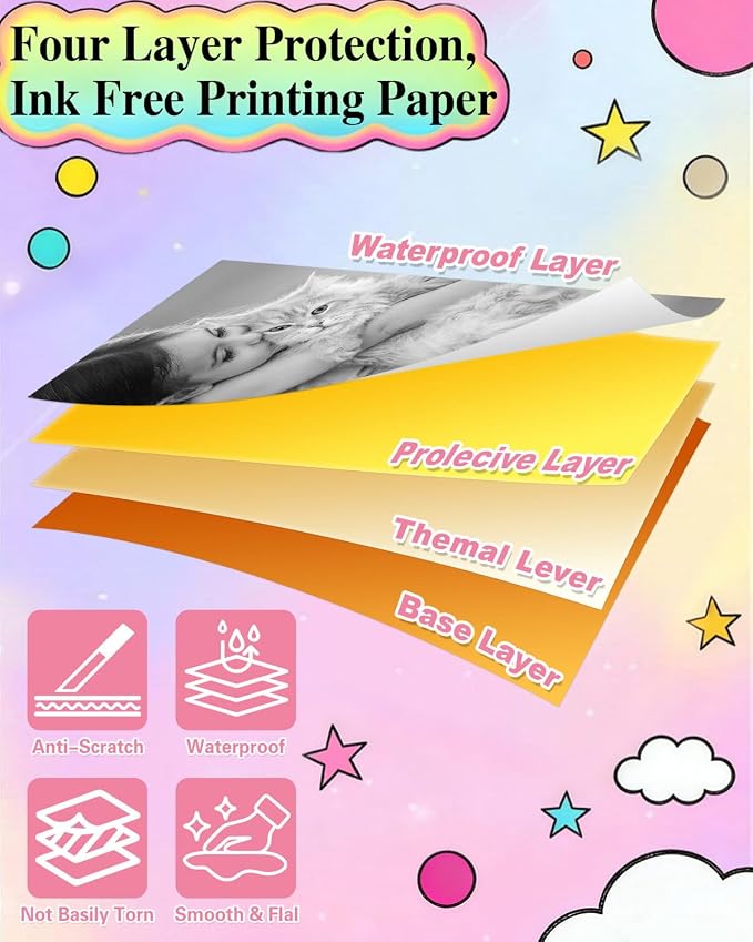 20 Rolls Instant Camera Refill Print Paper, HD Kidizoom Print Camera Paper
