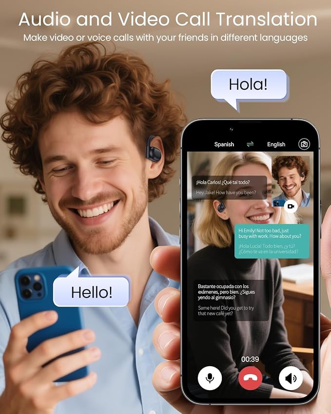 AI Translation Earbuds Real Time 164 Languages 80H Playtime Translator Ear Buds