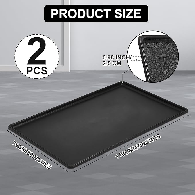 2 Pcs Auto Drip Tray Oil Drip Pan for Under Car Plastic Oil Tray Keep Garage Show Room Driveway Floor Safe and Clean from Fluid Drippings (47 x 30 Inch)