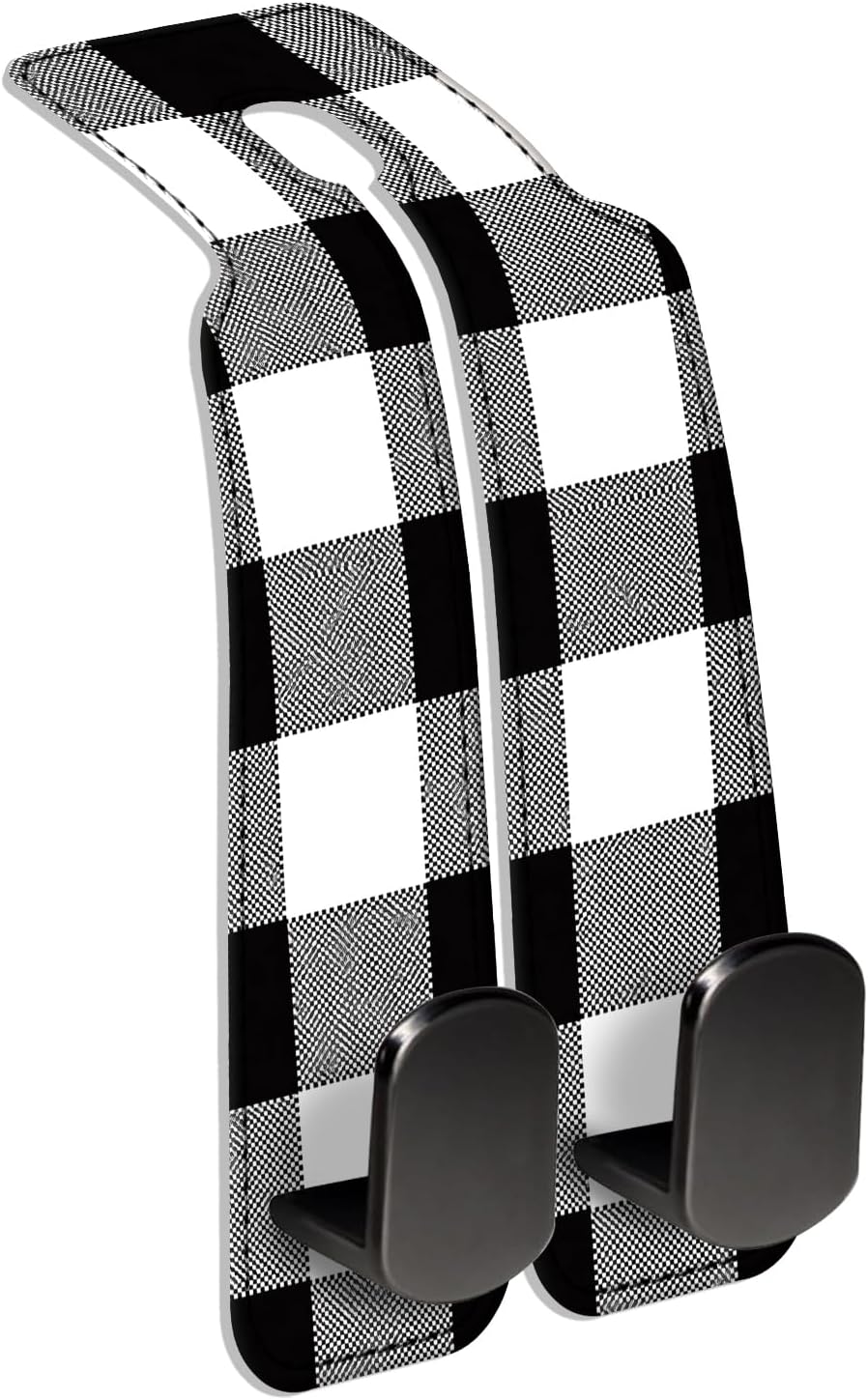 Car Seat Back Storage Hook, Funny Car Purse Hook, Cute Vehicle Storage Organizer for Purses Handbags Black White Plaid