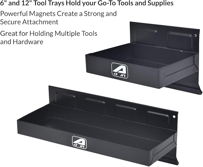A A IN Magnetic Toolbox Tray Set, Tool Box holder Accessories for Tool Organizer,Garage Storage, 2 Trays, Can Caddy, Paper Towel & Screwdriver Holder (A049)