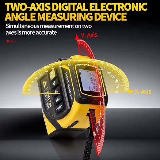 4-in-1 Digital Laser Tape Measure, 328ft Laser Distance Meter