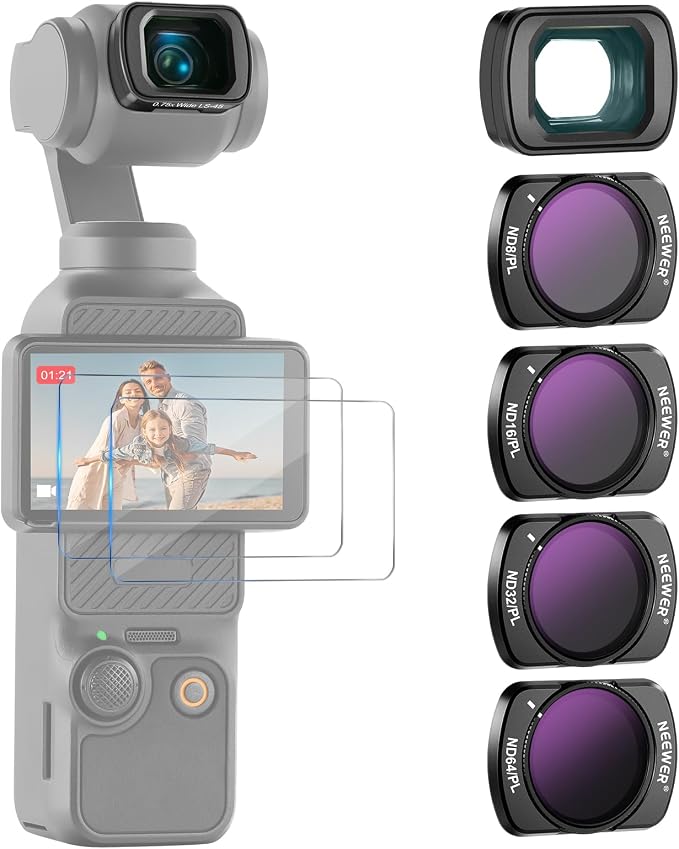 NEEWER ND/PL Filter Set & 0.75X Wide Angle Lens Compatible