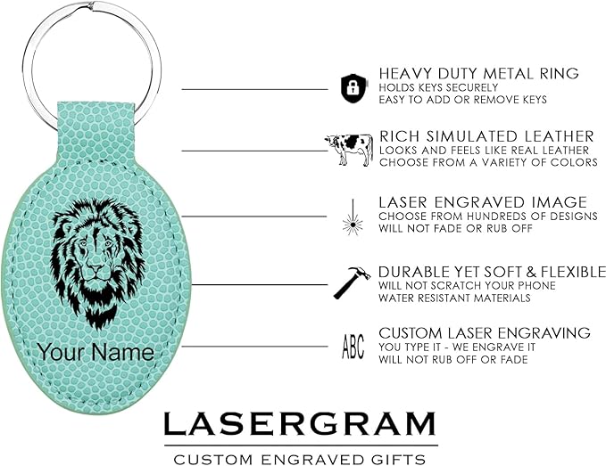 LaserGram Oval Keychain, Golfer Golfing, Personalized Engraving Included (Basketball Teal)