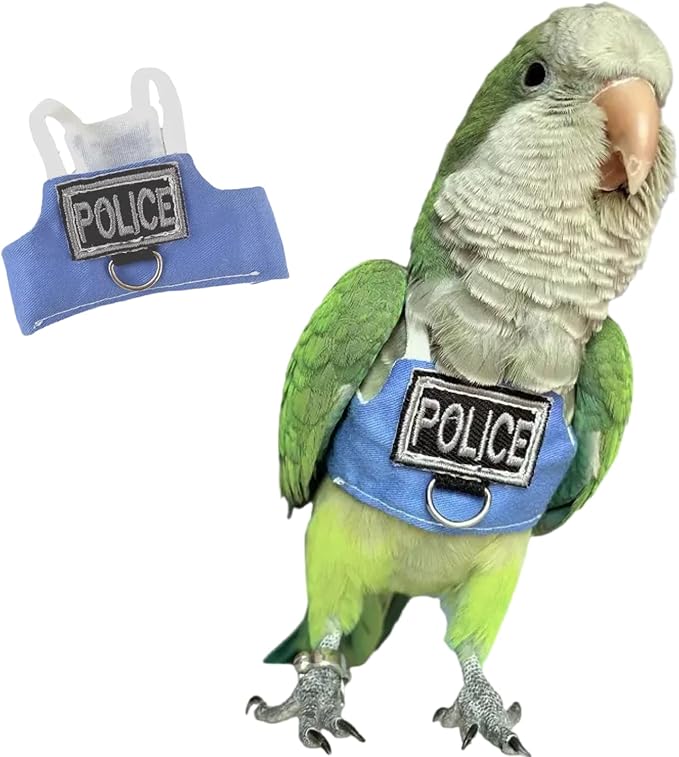 Bird Flight Harness Vest, Parrot Flight Suit with Leash, Bird Flying Clothes with Rope and Handle for Outdoor Activities (Without Leash,Hahn's Macaw)