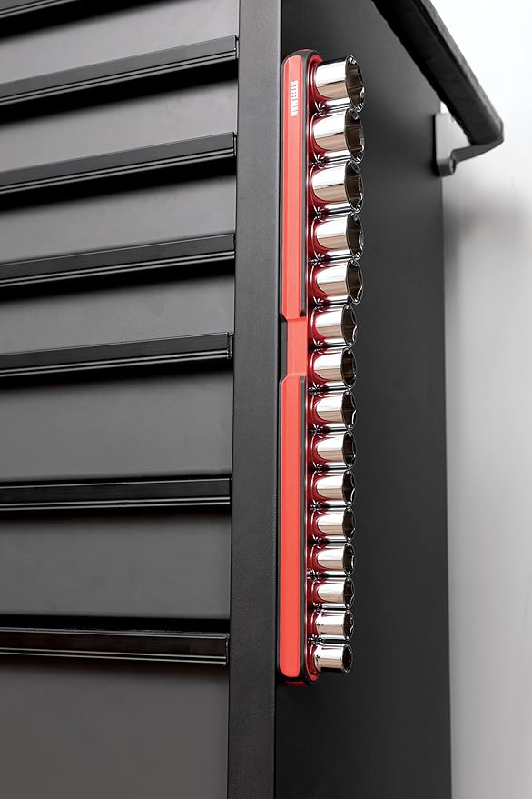 Steelman 75105 Medium 12-Inch Long Magnetic Steel Socket Storage and Parts Accessory Tray