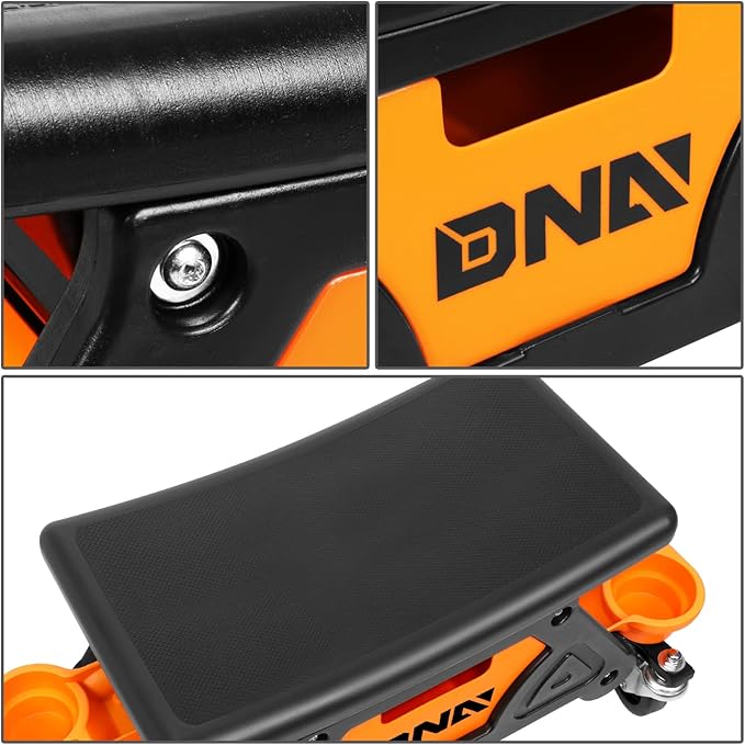 DNA Motoring TOOLS-00189 Mechanic Stool - 25-1/2" x 13" x 12" (L x H x W), Rolling Work Seat w/Lockable Swivel Wheels and Storage Tool Tray