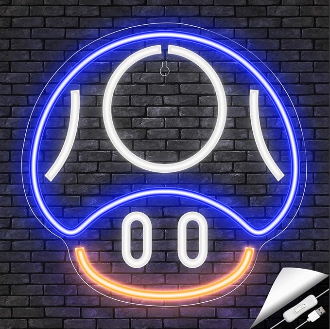 Kavaas Gaming Neon Sign, Mushroom Neon Sign