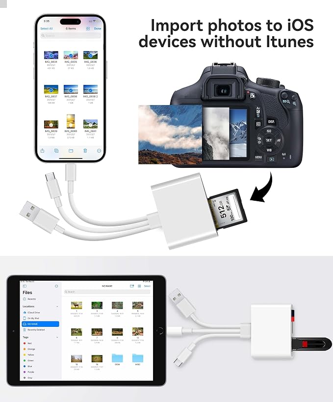 AkHolz SD Card Reader for iPhone iPad Mac Trail Game Camera Viewer Built-in