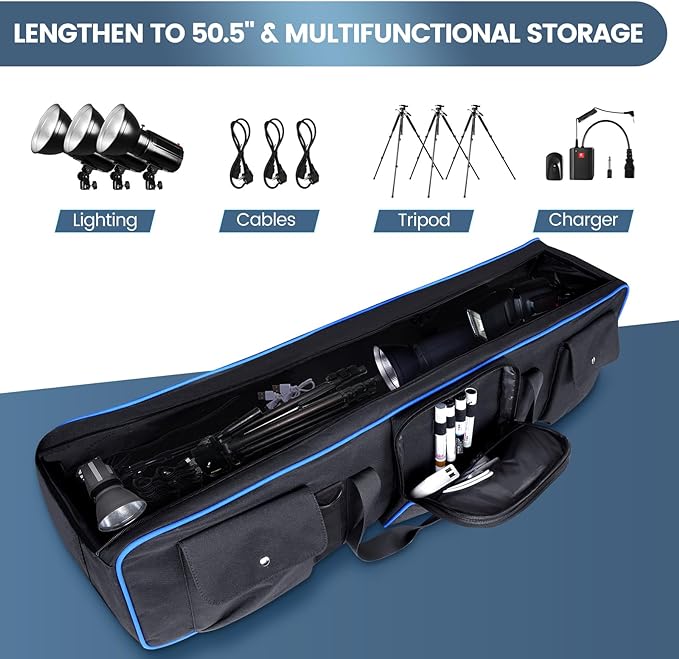 YOREPEK Tripod Carrying Case Bag 50.5", Resistant Light Stand Bag