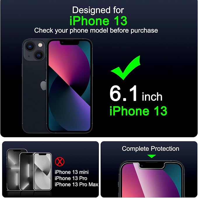IMBZBK 3 Pack Screen Protector for iPhone 13 Tempered Glass