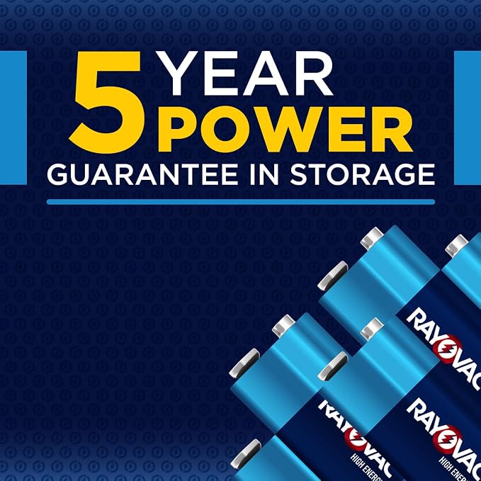 Rayovac High Energy 9V Batteries, Alkaline 9 Volt Batteries