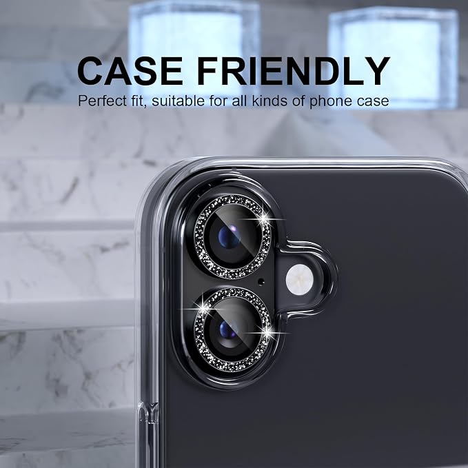 Choiche Compatible for iPhone 17 Camera Lens Protector Bling, 9H Tempered Glass