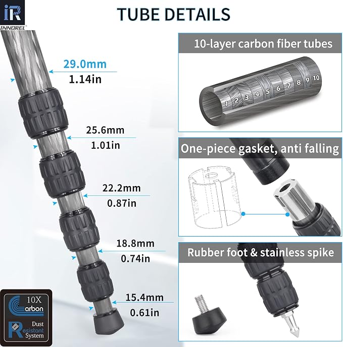 Carbon Fiber Camera Monopod INNOREL RM285C Professional Portable Compact
