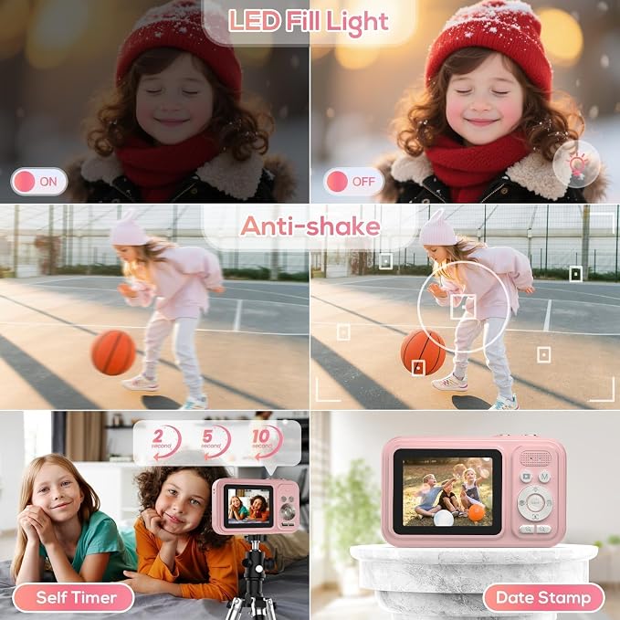 Digital Camera for Kids, 48MP FHD 1080P Point and Shoot Digital Cameras