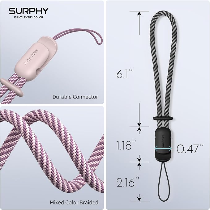 SURPHY 2 Pack Phone Lanyard for Cellphone Case, Phone Wrist Strap for Case