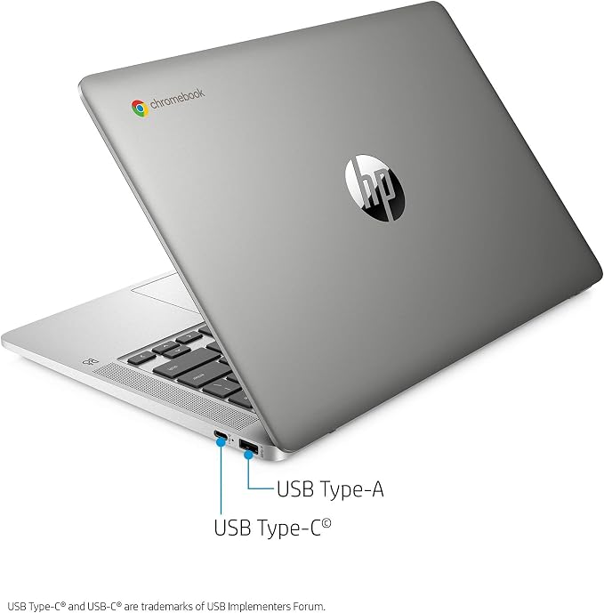 HP 14 Chromebook 14in HD Intel 4-core CPU 4GB RAM 64GB eMMC (Renewed)