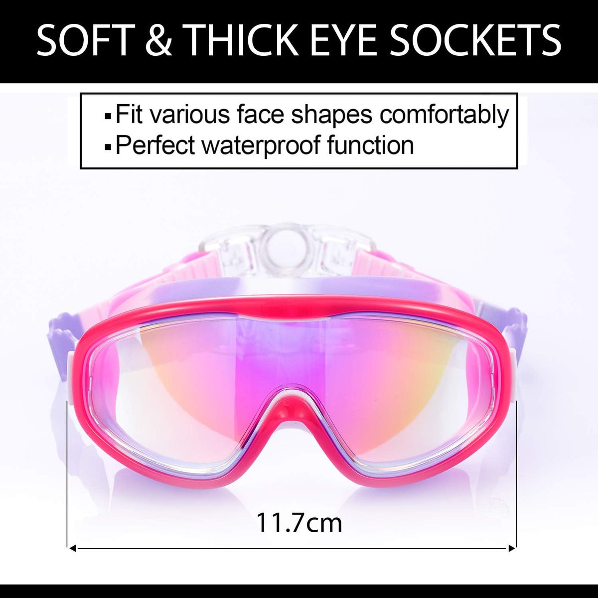 Skiennix Kids Swim Goggles - Comfortable Swimming Glasses for Ages 3 to 15 | 2 Pack