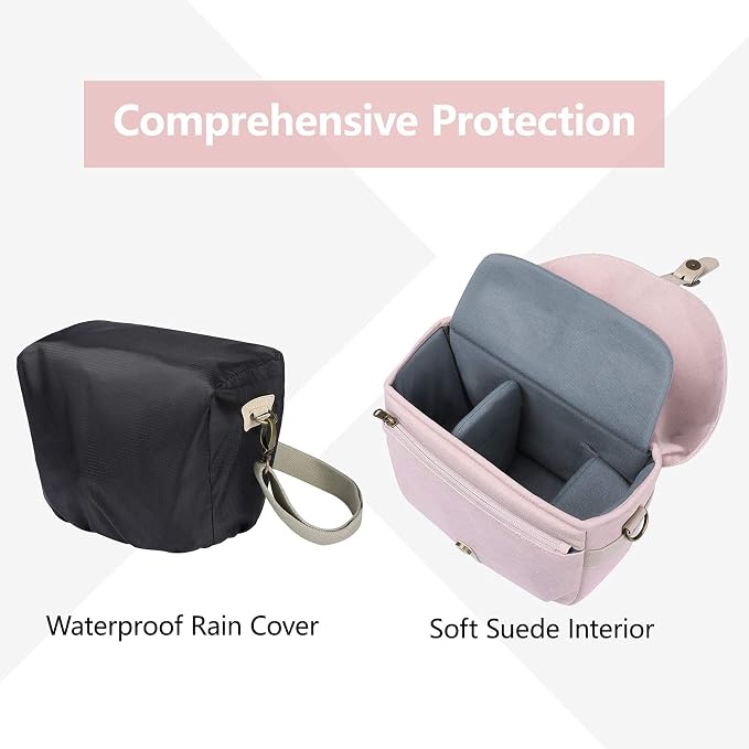 BAGSMART Camera Bag, SLR DSLR Canvas Crossbody Camera Case, Compact Camera