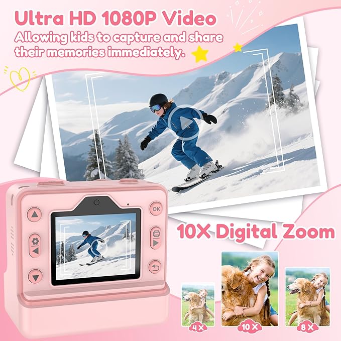 Kids Camera Instant Print, Christmas Birthday Gifts
