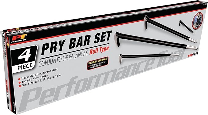 Performance Tool W2021 Roll Type Pry Bar Set, 4-Piece