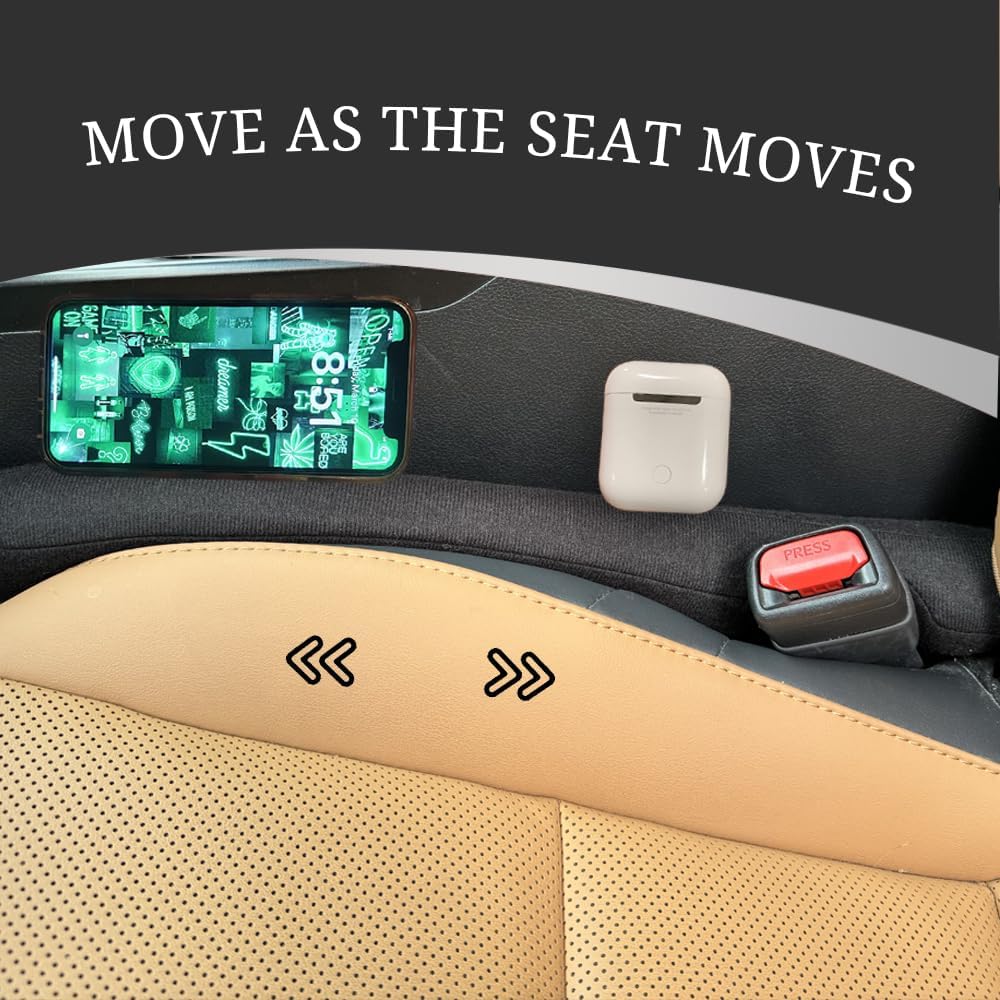 Car Seat Gap Filler Compatible with Toyota Highlander Grand Highlander Accessories Seat Gap Blocker Fit Organizer Fill The Gap Between Seat and Console Stop Things from Dropping Pack of 2 Black