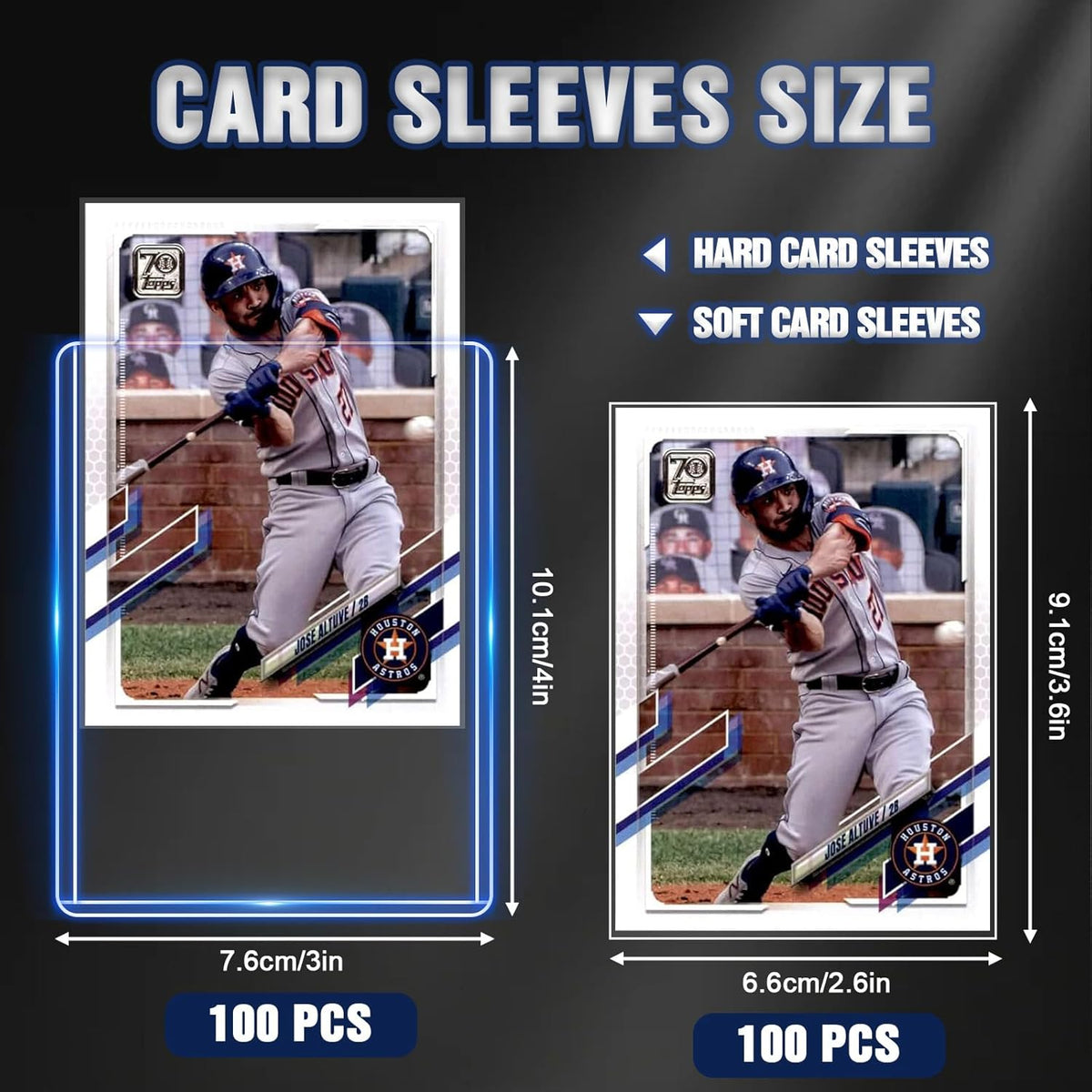 Skiennix 200 Card Sleeves - Premium Hard Plastic Toploaders with 100 Penny Sleeves | 3" x 4" Protectors for Trading Cards