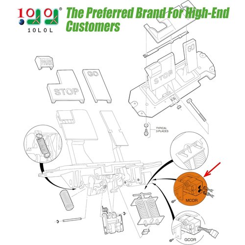 10L0L MCOR Throttle Potentiometer for Club Car Precedent 2004-2011 Golf Cart, Accelerator Sensor Motor Controller Output Regulator, OEM# 103327901 102528501