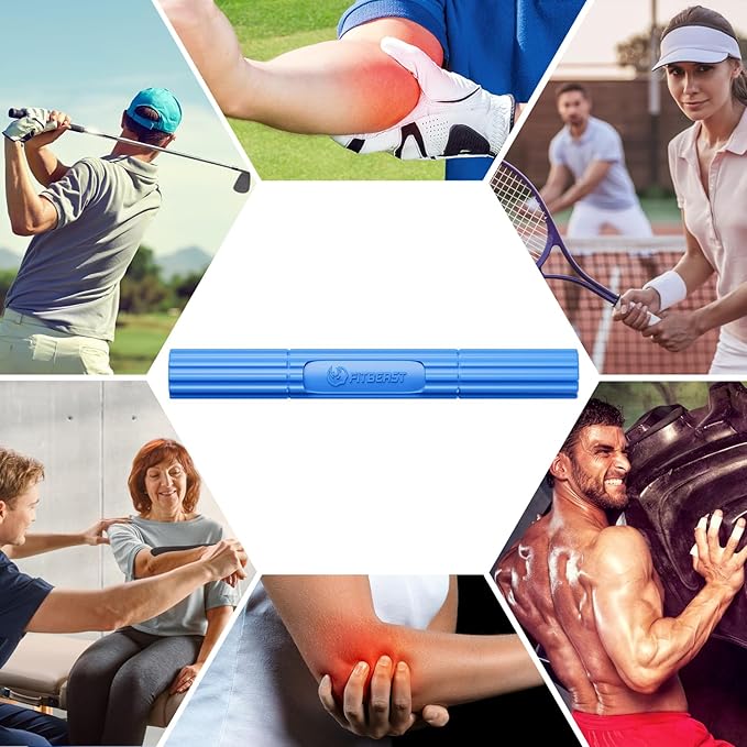 FitBeast Flex Therapy Bar, Tennis Elbow Therapy Bar - Ideal for Relieve Tendonitis Pain & Improve Grip Strength, Fitness Resistance Bar for Golfers Elbow & Tendinitis, Twist Bar for Physical Therapy