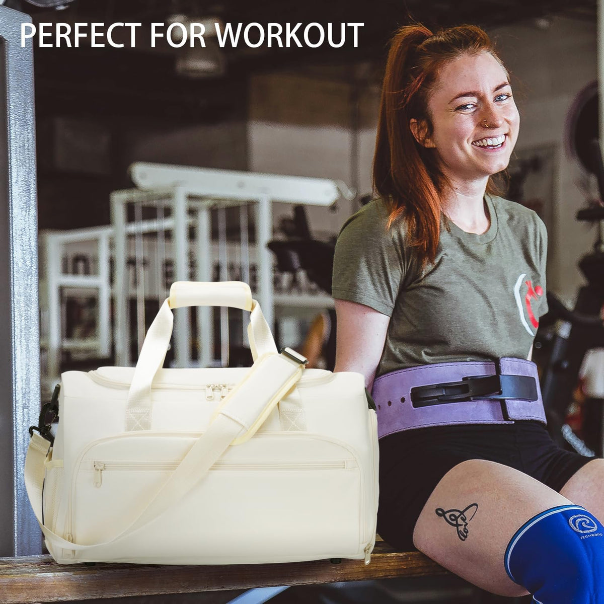 Skiennix Gym Bag | Water-Resistant Sports Duffle with Wet Pocket & Shoe Compartment - Versatile Size for Men & Women