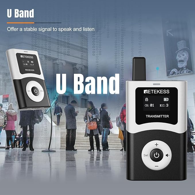 Retekess T130U Audio Tour Guide System, Tour Guide Headsets