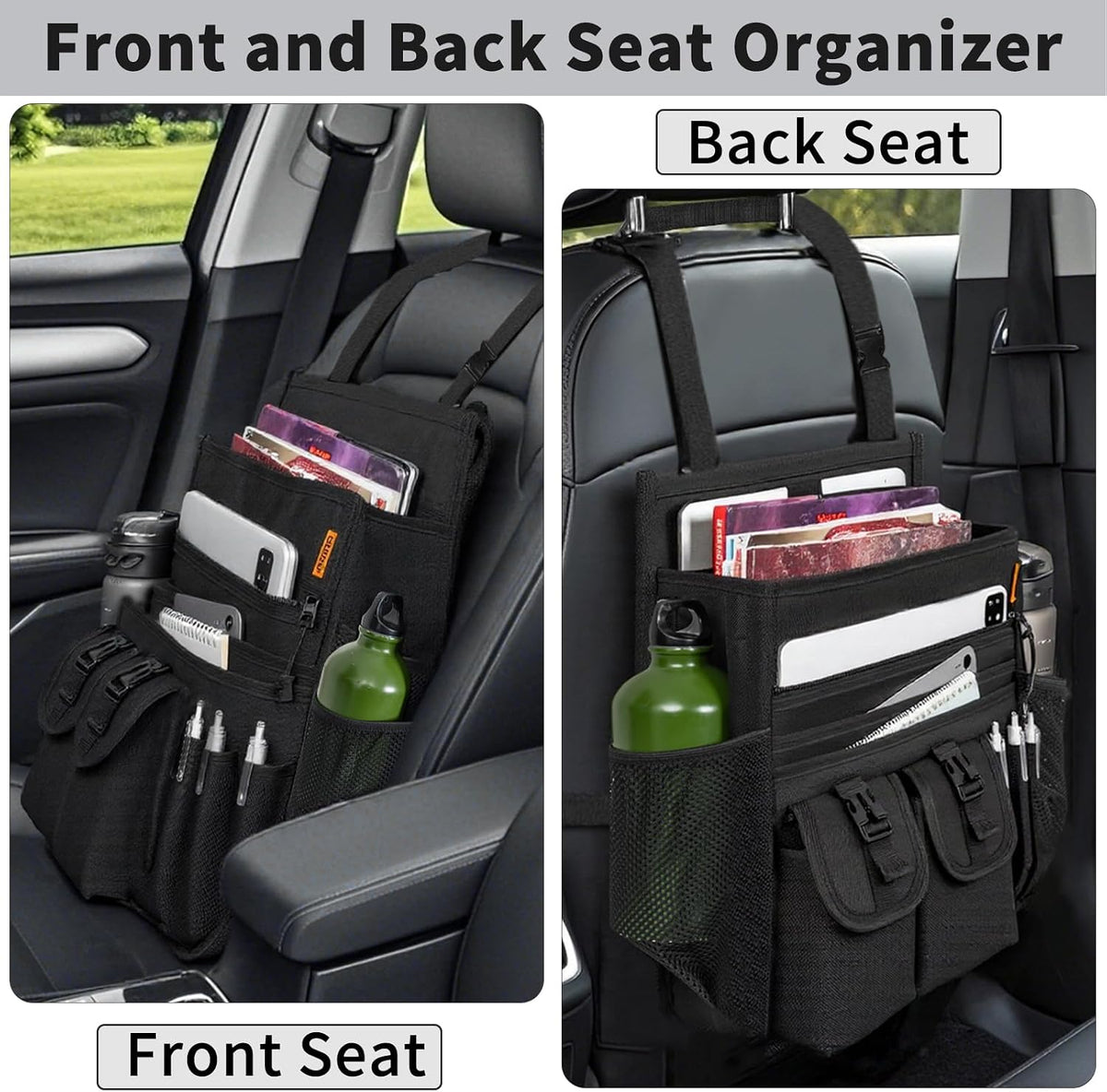 Front Seat Car Organizer with Dedicated Laptop Tablet Storage