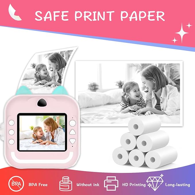 MIARALA 6 Rolls Instant Camera Refill Print Paper, HD Print Camera Paper Refill