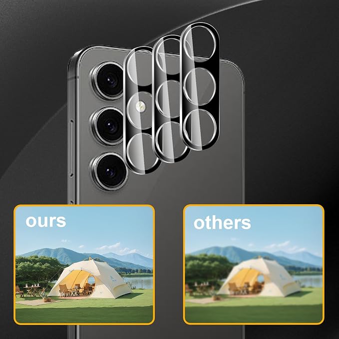 3 Pack Camera Lens Protector for Samsung Galaxy S24 Fe, Tempered Glass