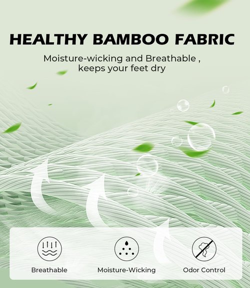 BAMBOO COOL Men's No-Show Socks - Breathable, Moisture-Wicking, Non-Slip | 6-Pack Low Cut Design