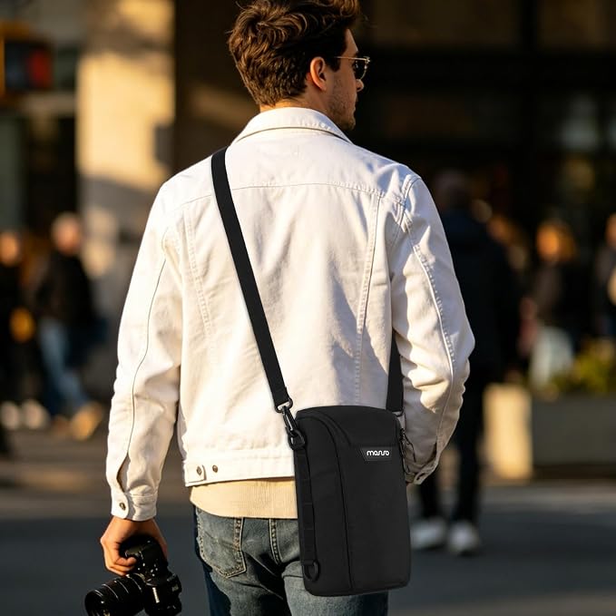 MOSISO Camera Lens Pouch Case, Top Access Crossbody Shoulder Bag