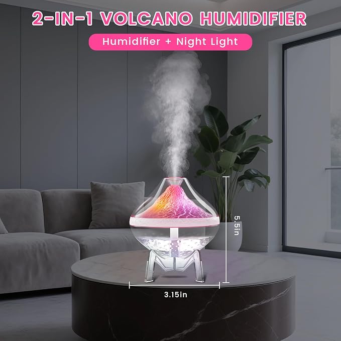 Small Humidifiers for Bedroom Cool Mist Ultrasonic,Baby Humidifier with Humidity Sensor Auto Shut Off LED Colorful Gradient Light Mini Humidifier For Plants,Bedroom,Baby Room,Office, Home（White)
