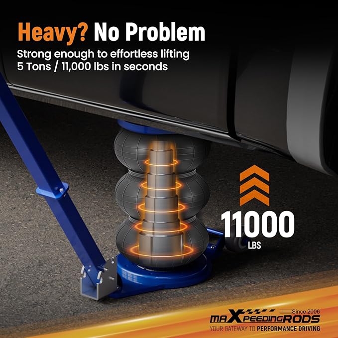 maXpeedingrods 5 Ton (11000 lbs) Air Jack Heavy Duty Pneumatic Jack, Lifting Range 7.87" to 19.69", with 2.36" Extension Adjustable Handle, for Pickup Trucks SUV Van Garage Repair