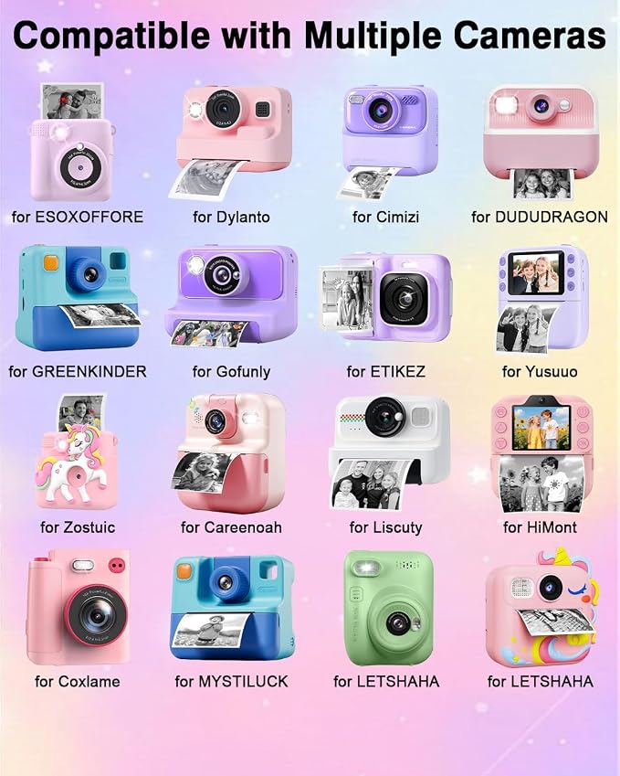 20 Rolls Instant Camera Refill Print Paper, HD Kidizoom Print Camera Paper