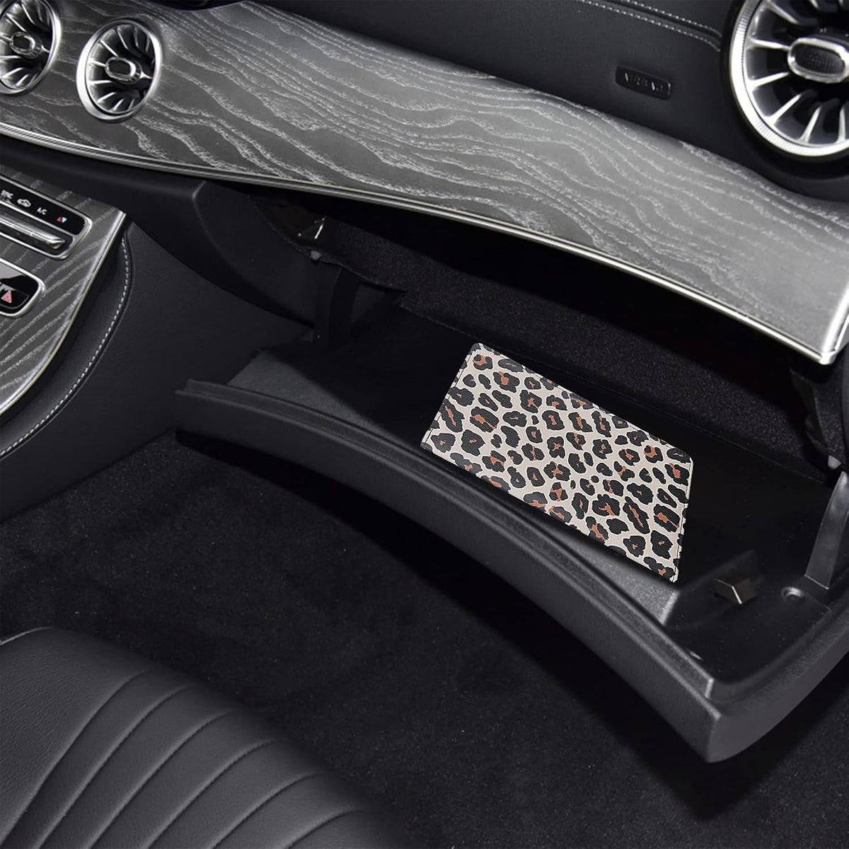 LumiMokki Premium Car Registration & Insurance Card Holder, Leopard