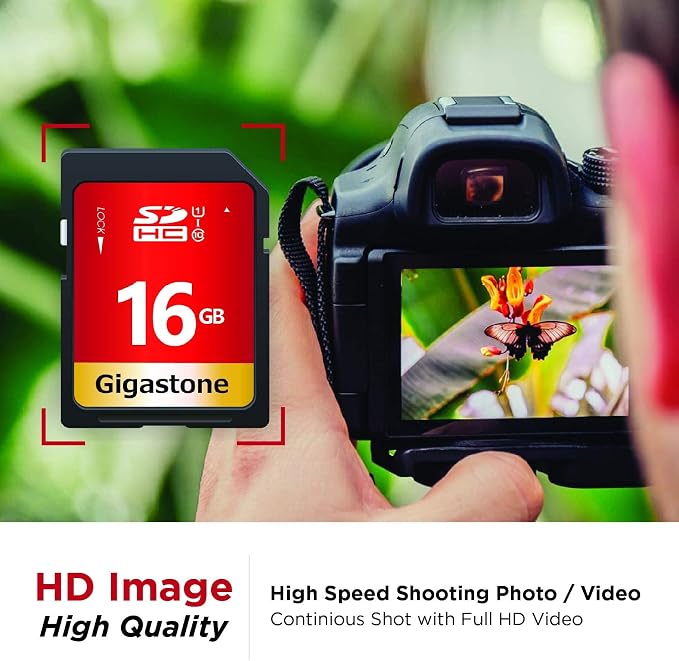GIGASTONE 16GB SD Card 100-Pack UHS-I U1 Class 10 SDHC Memory Card High Speed