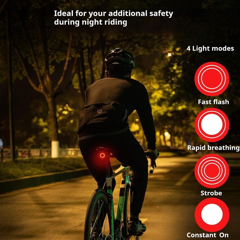 Smart Bicycle Tail Light | Auto ON/Off | All-Aluminum | USB-C Rechargeable Battery | LED Rear Bike Light IPX6 Waterproof for Road Bike, MTB, E-Bike (2025 EU Patents)