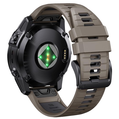 NotoCity Fenix 7X Pro/6X Pro Band for Fenix 6X Strap Fenix 7X Band 26mm Width Fenix 5X Plus Wristband for Descent Mk2i/tactix Delta/tactix 7 Pro/tactix 7 AMOLED Soft Silicone Watch(Brown Dark-Gray)
